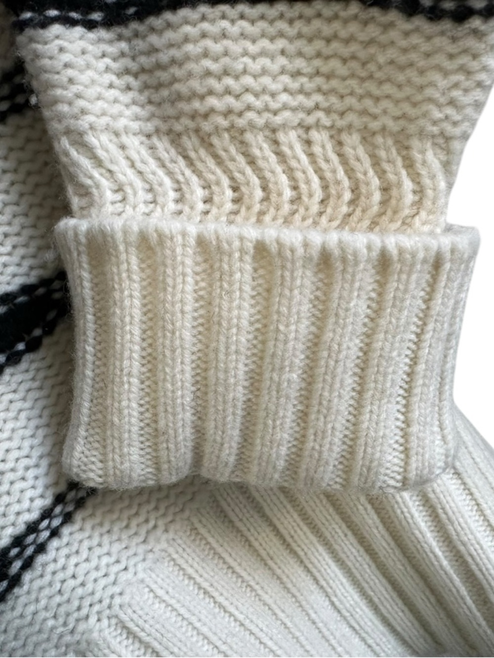 Veronica Beard Womens Viori Striped Wool Blend Sweater Sz Large White Black - Picture 9 of 14